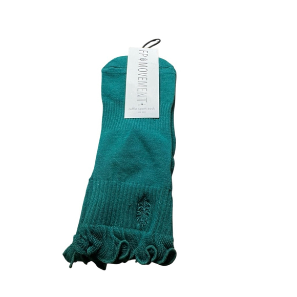Women's Free People green Ruffle Sport Socks One Size - Picture 1 of 3